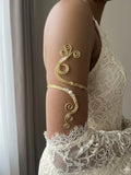 Bracelet haut de bras, arm cuff inoxydable, ajustable, "Baroque doré"