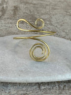 Bracelet de bras, armcuff en laiton ajustable style serpent égyptien "Naja",