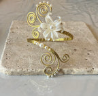 Bracelet de bras, armcuff, inoxydable, ajustable, "Fleur du Nil"