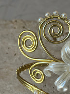 Bracelet de bras, armcuff, inoxydable, ajustable, "Fleur du Nil"