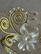 Bracelet de bras, armcuff, inoxydable, ajustable, "Fleur du Nil"