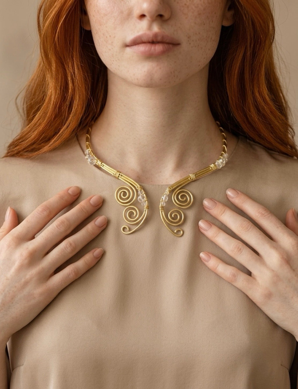 Collier ajustable inoxydable, "Métamorphose"