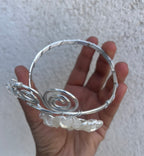 Bracelet de bras "Jasmin d'argent", ajustable inoxydable, arm cuff