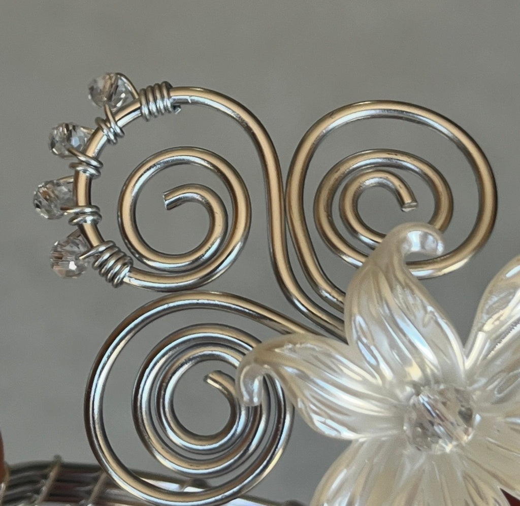 Bracelet de bras "Jasmin d'argent", ajustable inoxydable, arm cuff