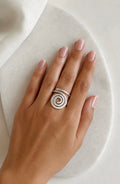 Bague ajustable boho , inoxydable, "Equilibre"