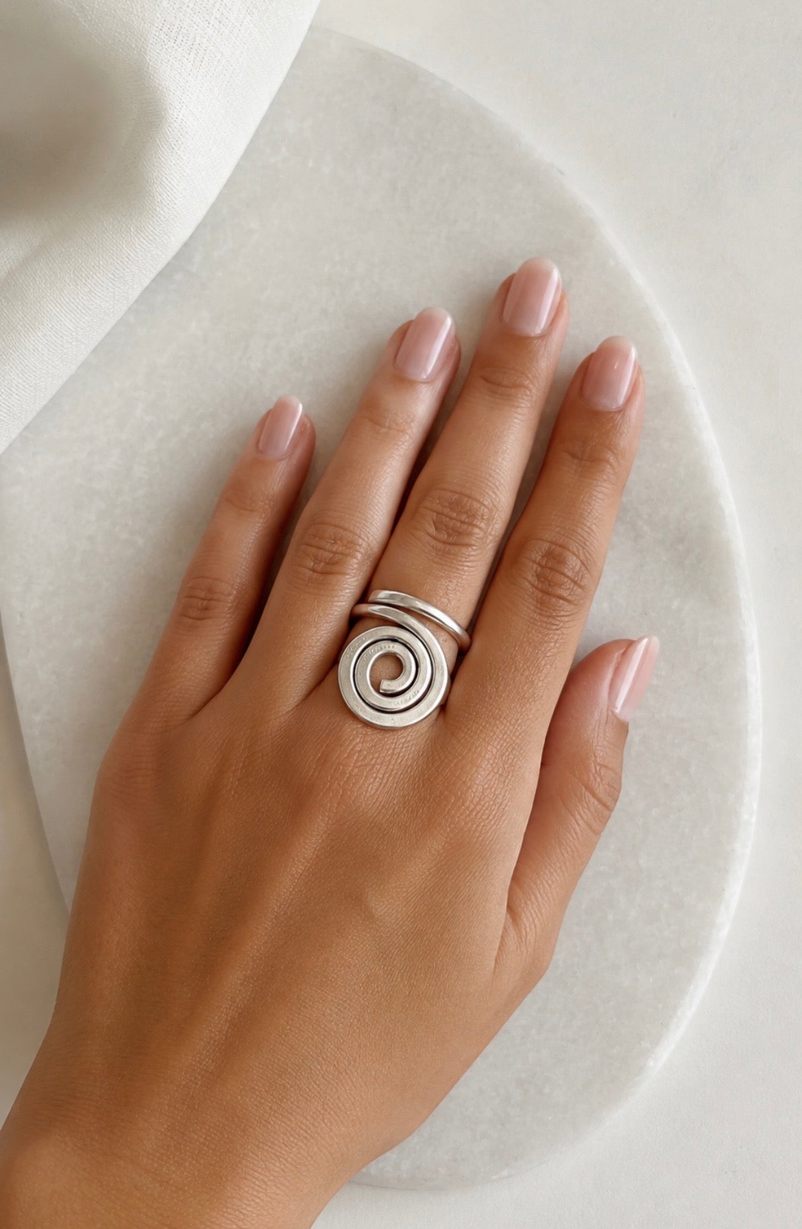 Bague ajustable boho , inoxydable, "Equilibre"