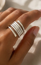 Bague ajustable inoxydable tendance " Ressort"