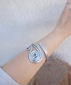 Bracelet manchette, inoxydable, ajustable "Vague"