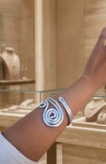 Bracelet manchette, inoxydable, ajustable "Vague"