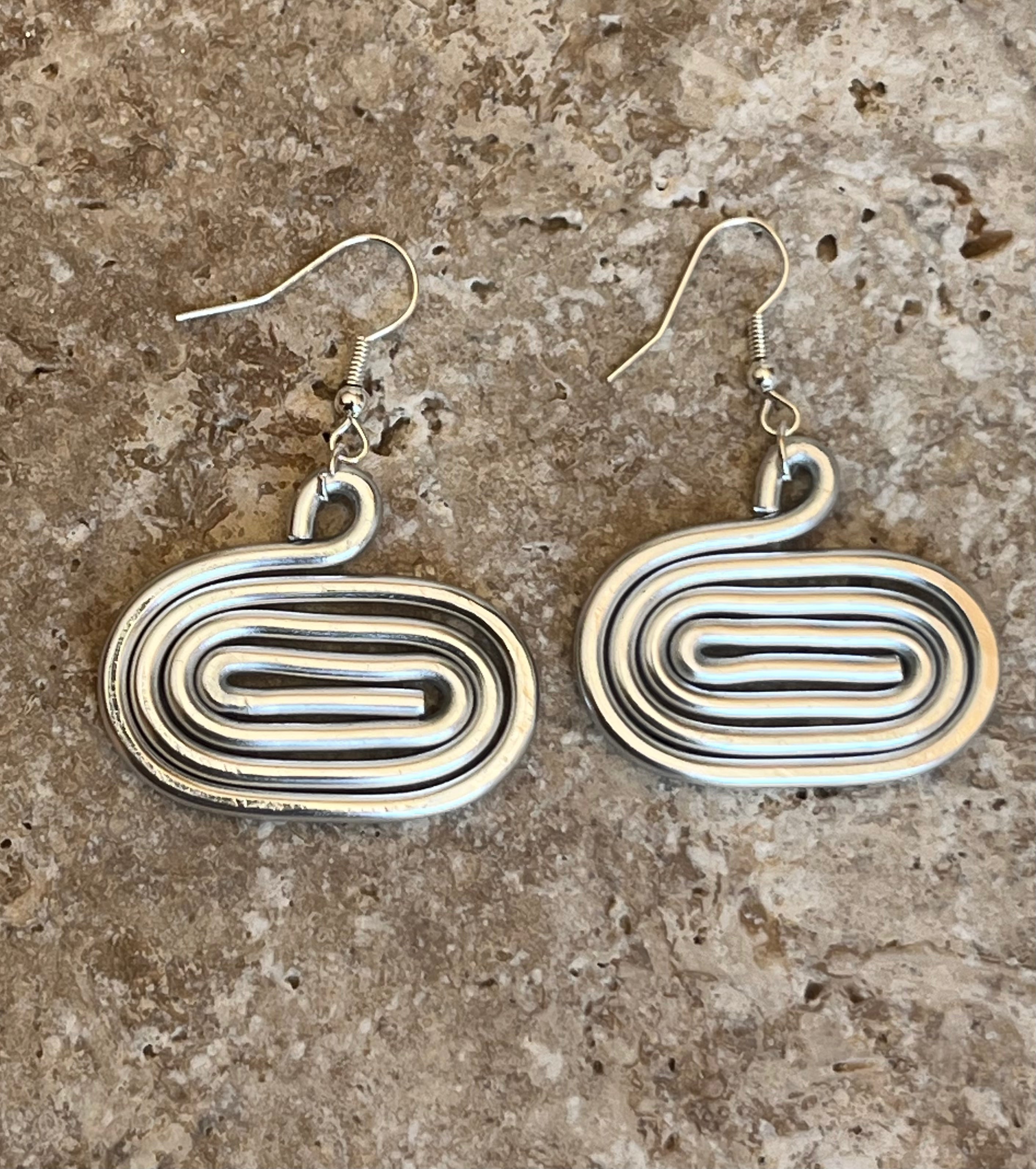 Boucles d'oreilles spirale "Amani", inoxydable