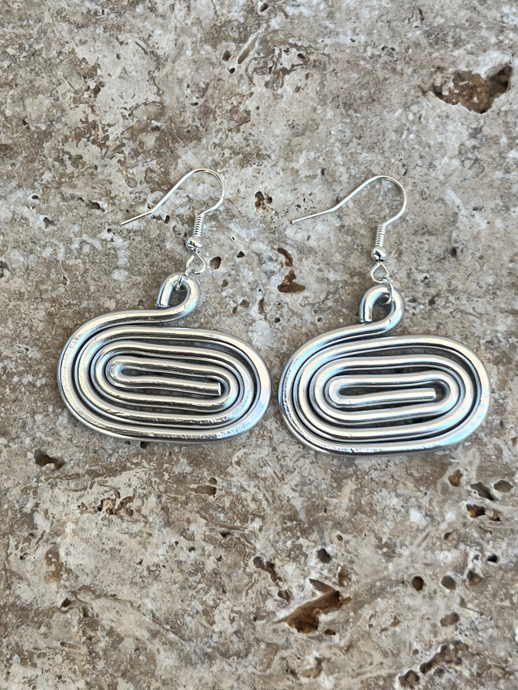 Boucles d'oreilles spirale "Amani", inoxydable