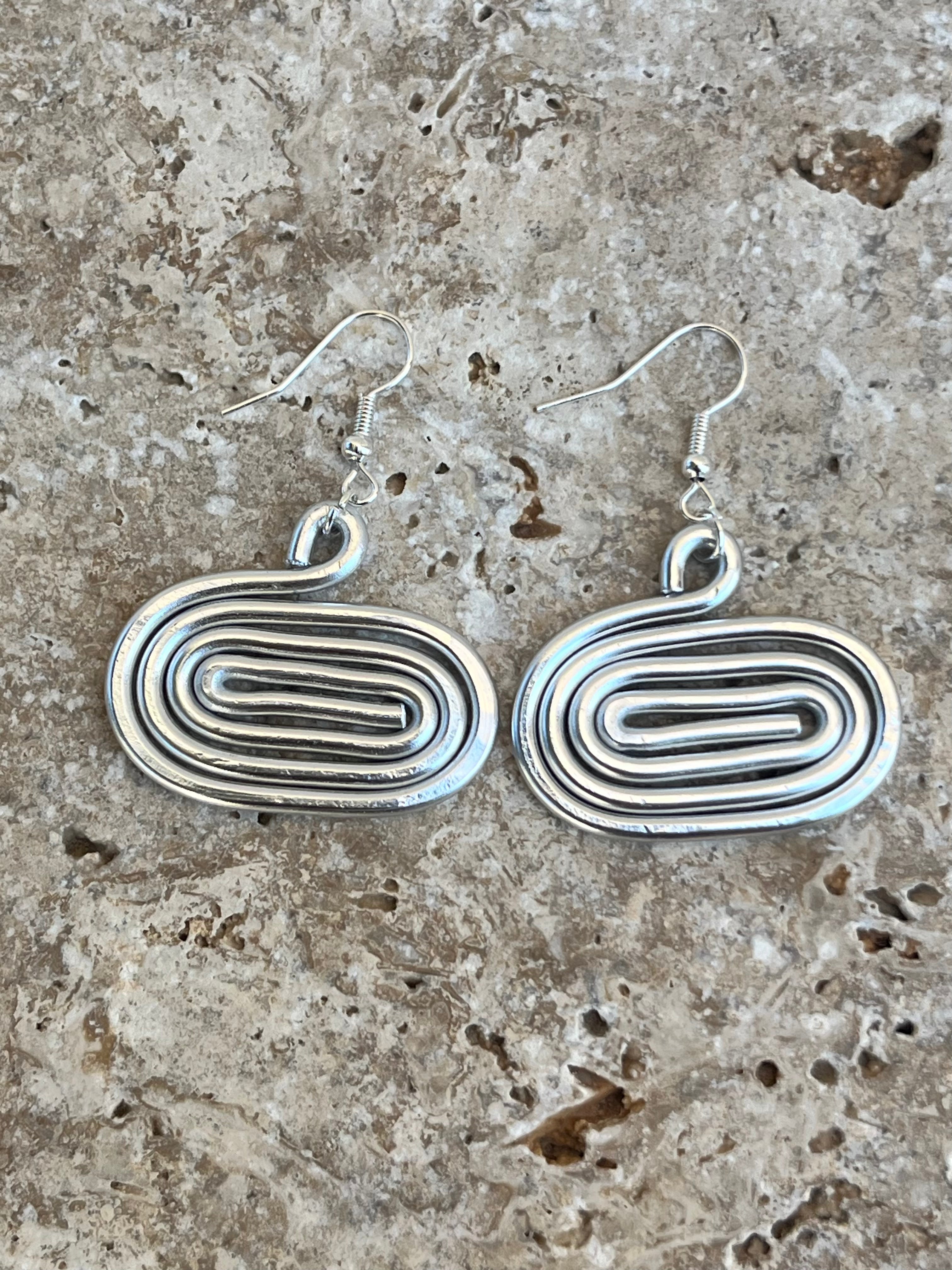 Boucles d'oreilles spirale "Amani", inoxydable