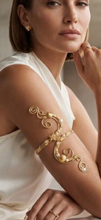 Bracelet de Bras, armcuff, inoxydable, ajustable, "Salacia"
