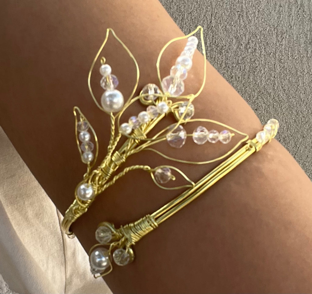 Bracelet de bras de mariée, inoxydable, réglable, armcuff, "Olèa"