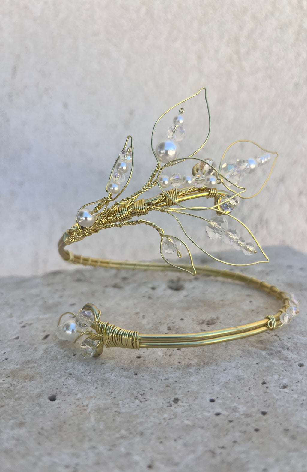 Bracelet de bras de mariée, inoxydable, réglable, armcuff, "Olèa"