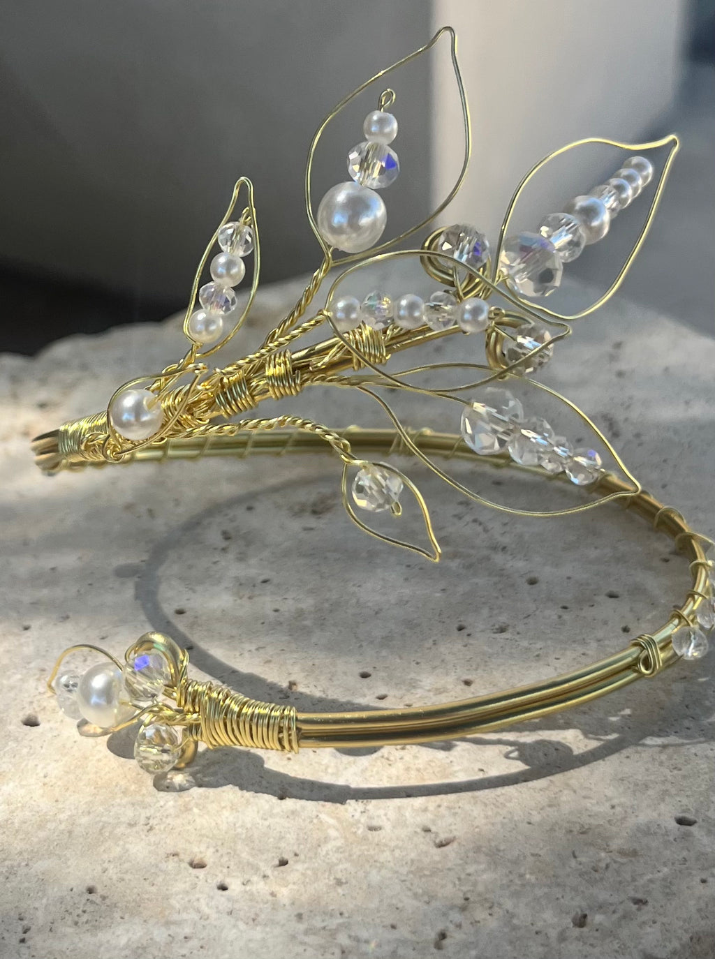 Bracelet de bras de mariée, inoxydable, réglable, armcuff, "Olèa"