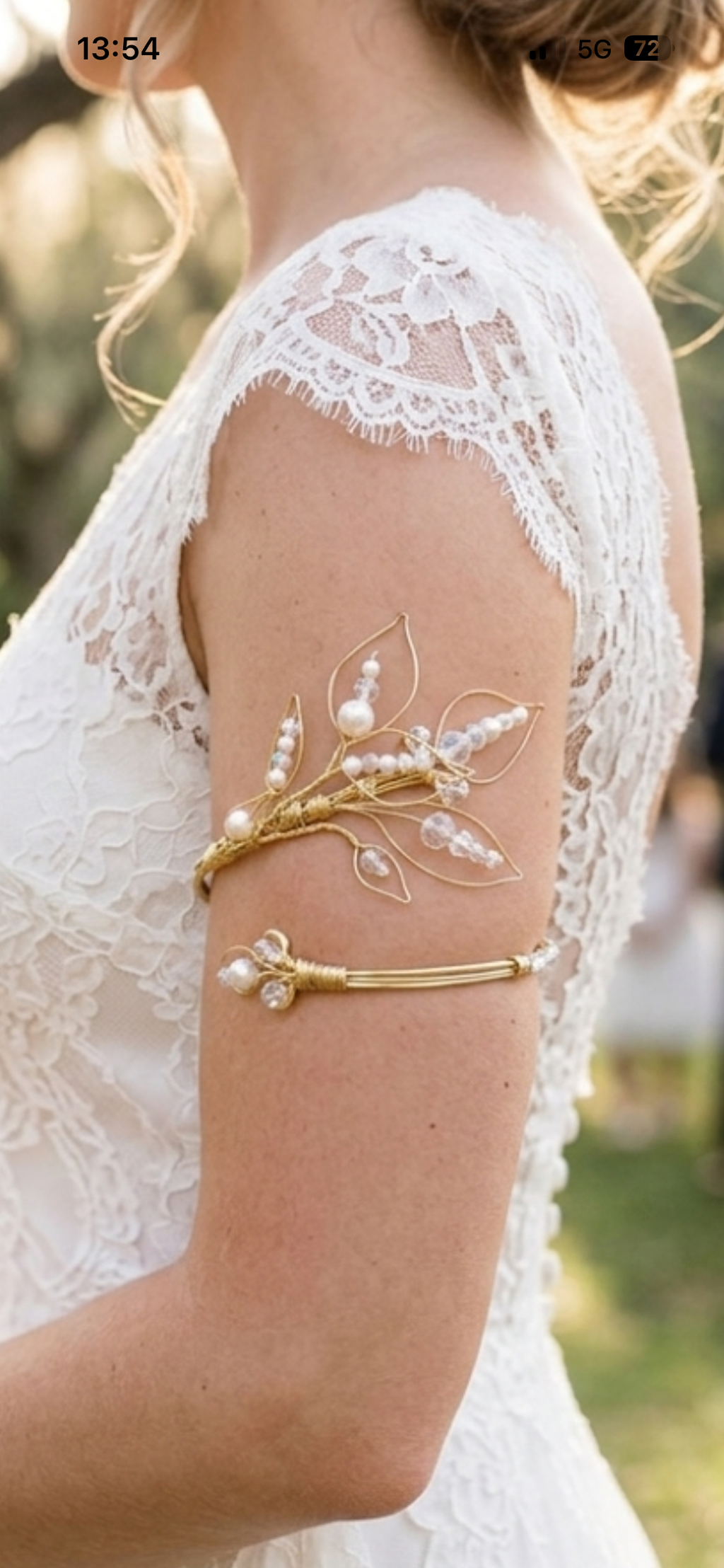 Bracelet de bras de mariée, inoxydable, réglable, armcuff, "Olèa"
