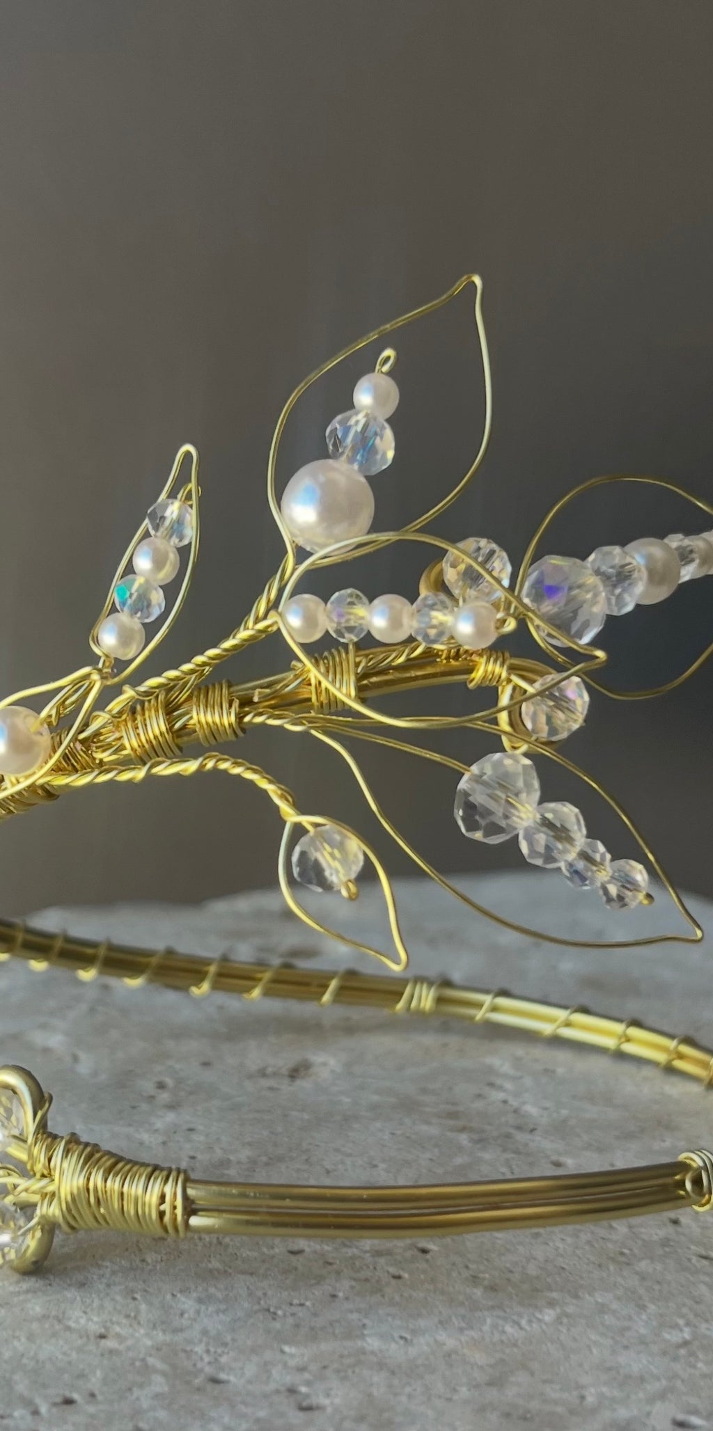 Bracelet de bras de mariée, inoxydable, réglable, armcuff, "Olèa"