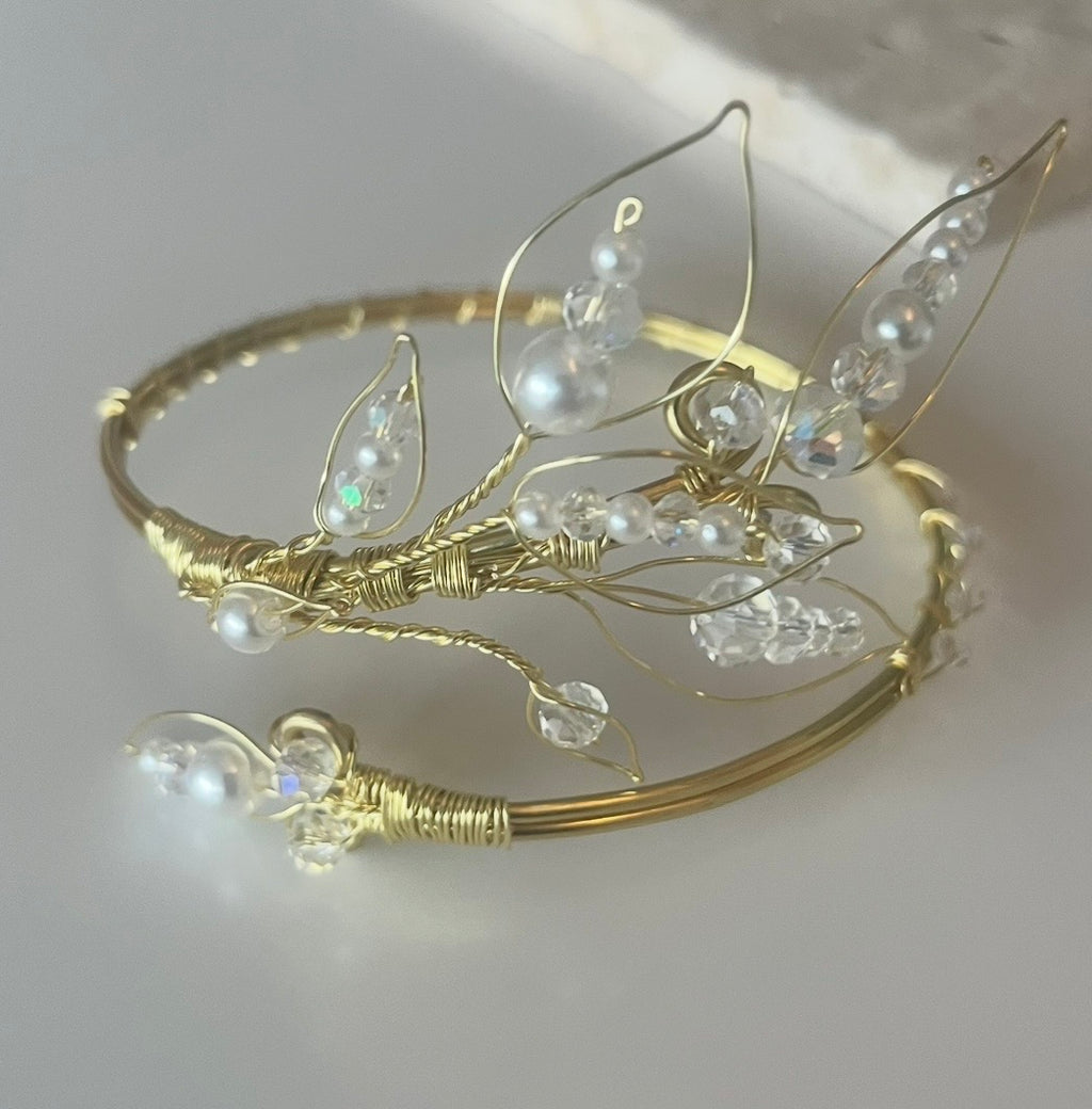 Bracelet de bras de mariée, inoxydable, réglable, armcuff, "Olèa"