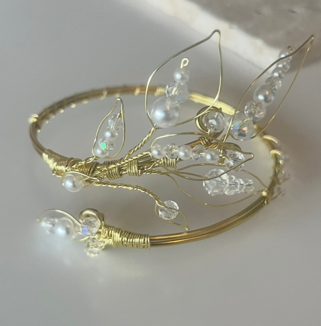 Bracelet de bras de mariée, inoxydable, réglable, armcuff, "Olèa"
