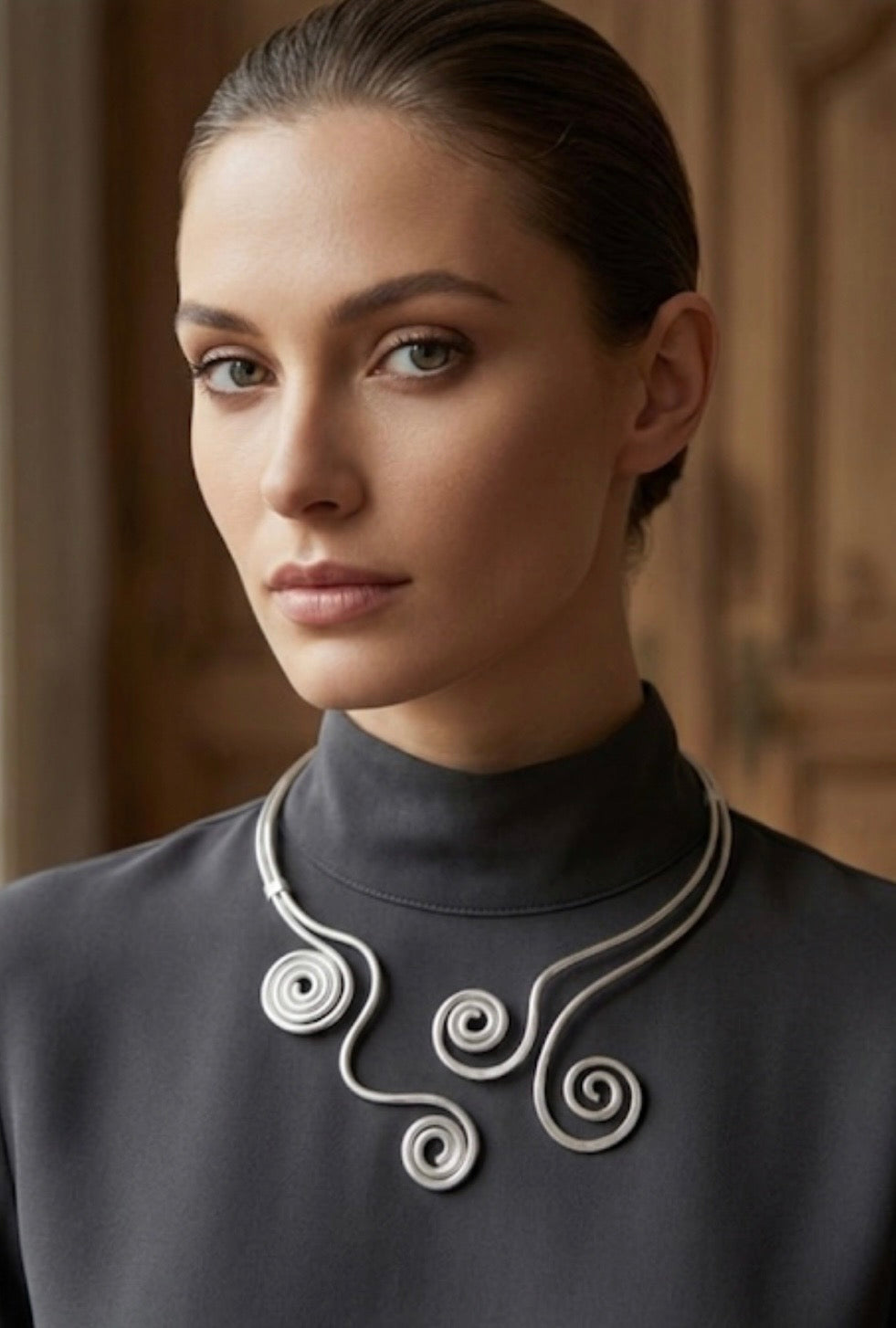 Collier ajustable inoxydable, torque, "Cyclades"