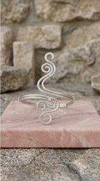 Bracelet manchette "Volute", ajustable, inoxydable
