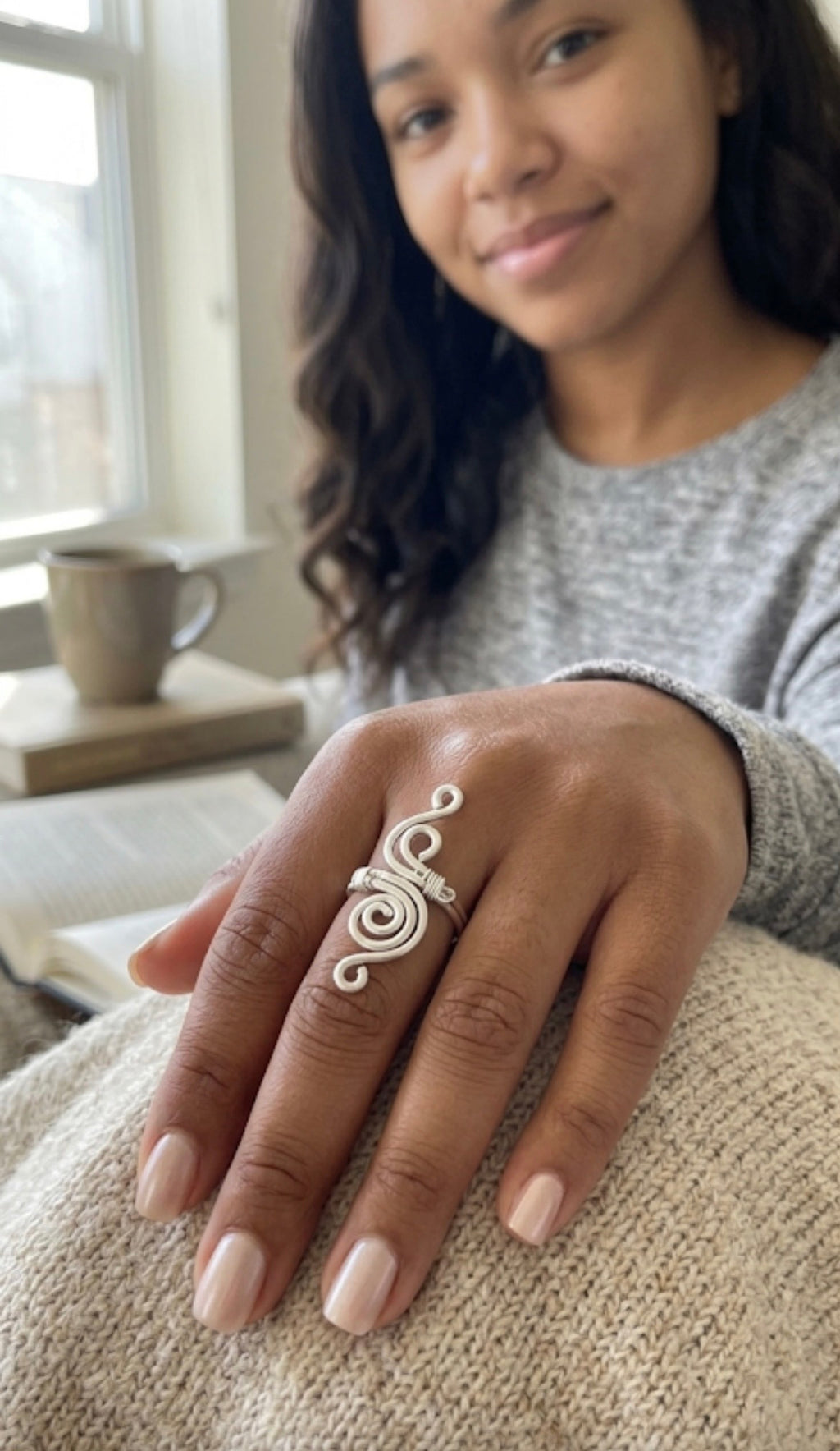 Bague ajustable "l'Envol", inoxydable