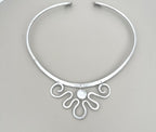 Collier torque, ras de cou inoxydable, "Liberta"