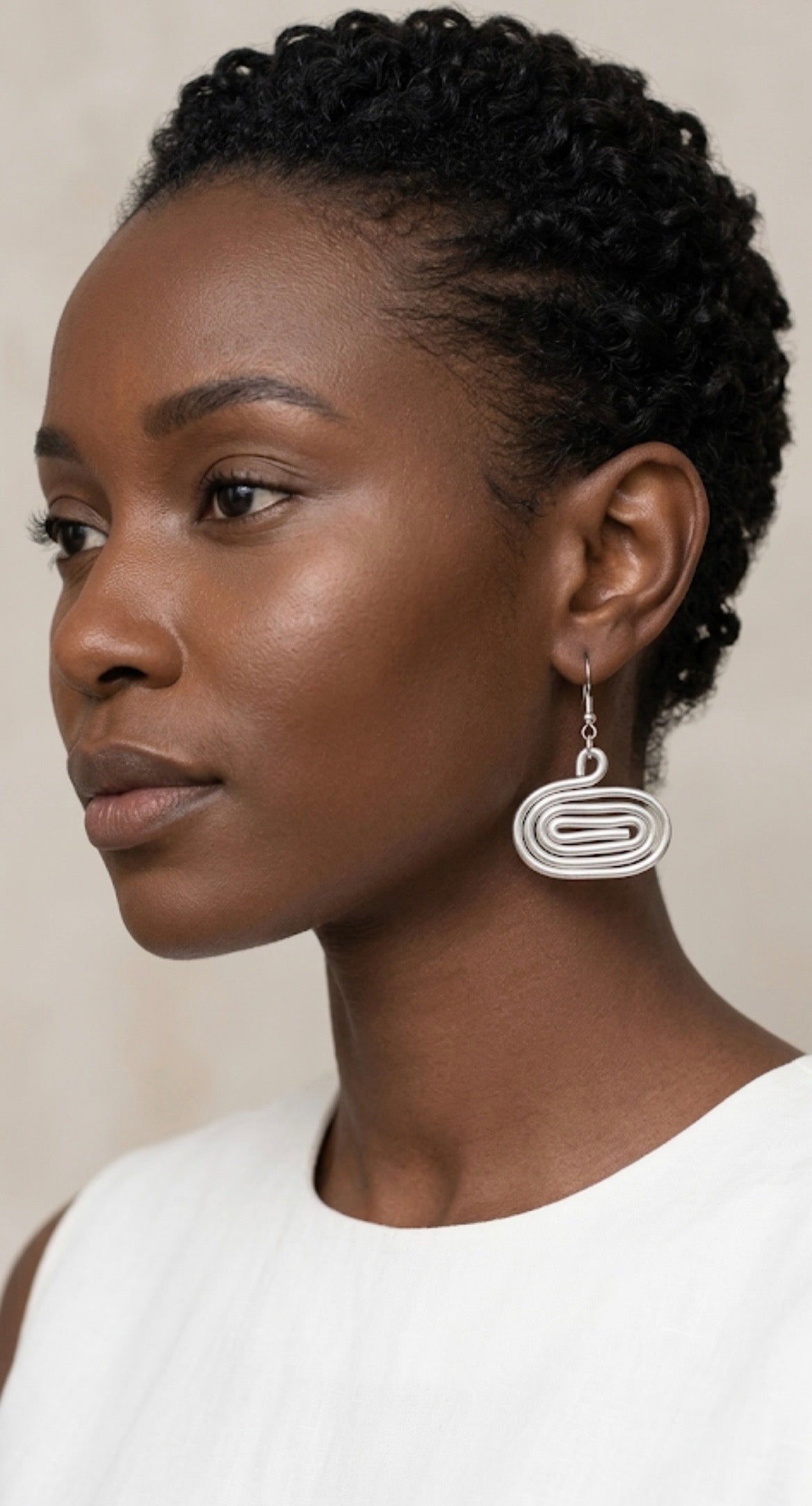 Boucles d'oreilles spirale "Amani", inoxydable