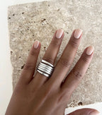 Bague ajustable inoxydable tendance " Ressort"