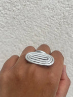 Trendy stainless steel adjustable ring