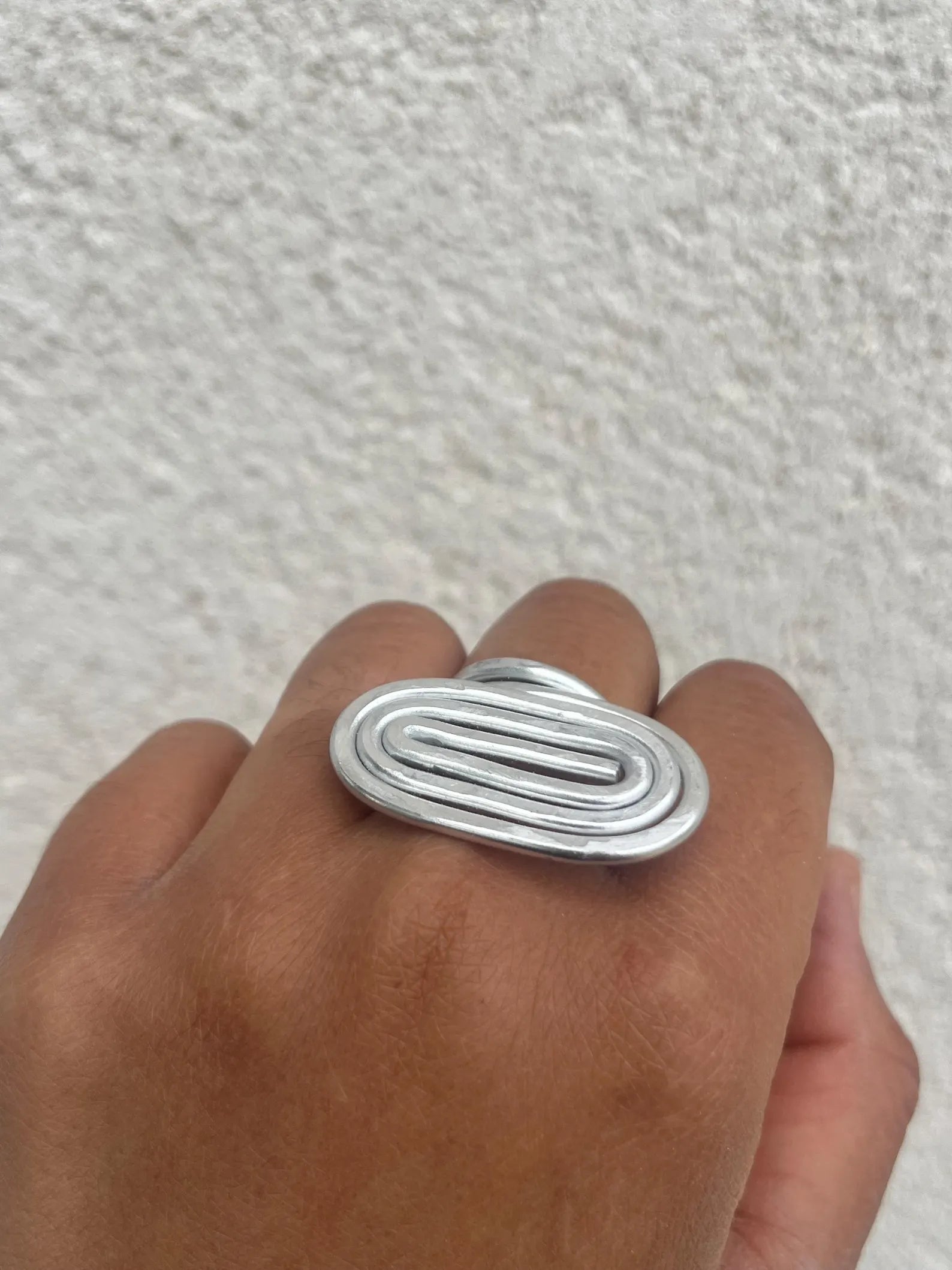 Trendy stainless steel adjustable ring