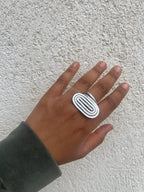 Trendy stainless steel adjustable ring