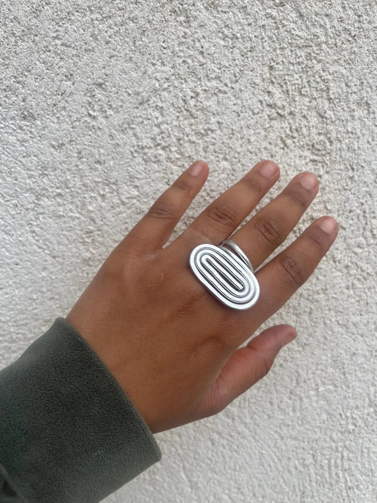 Trendy stainless steel adjustable ring