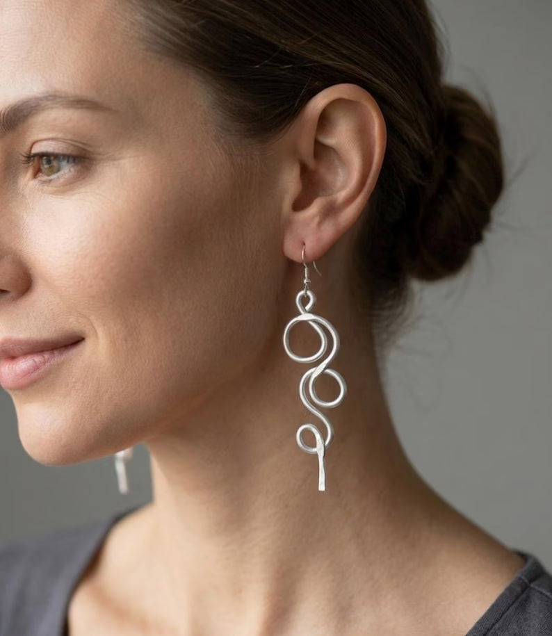 Boucles d’oreilles pendantes, inoxydable, "Bubble"